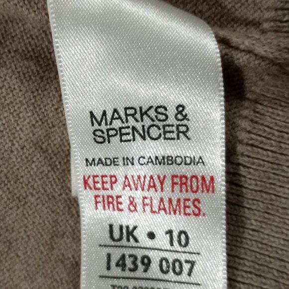 MARKS AND SPENCER TAUPE COTTON VEST WOMEN UK SIZE 10 - Picture 3 of 9
